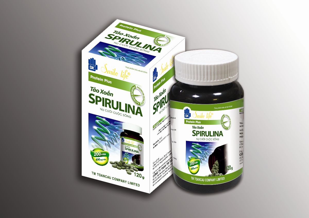 Tảo xoắn Spirulina ( Lọ 200 viên, 600mg/1viên nén)